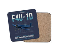Thumbnail for F4U-1D Corsair design on navy blue 1 piece coaster
