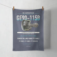 Thumbnail for GE90-115B design on navy blue towel