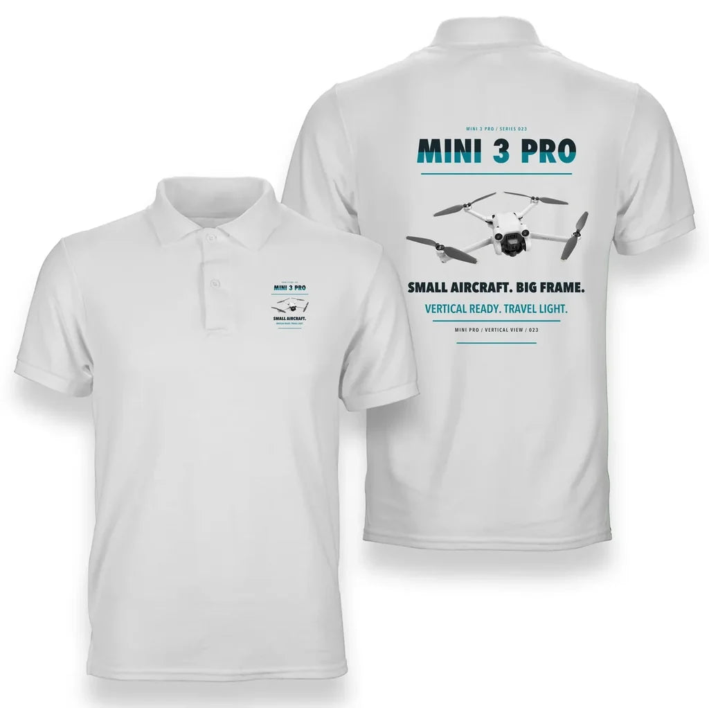 DJI Mini 3 Pro design on white polo