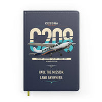 Thumbnail for Cessna 208 Caravan design on navy blue notebook