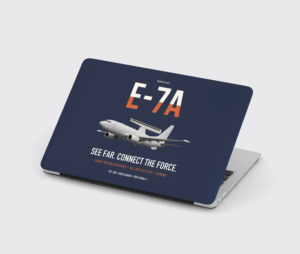 E-7A Wedgetail design on navy blue MacBook case