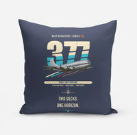 Thumbnail for Boeing 377 Stratocruiser design on navy blue pillow