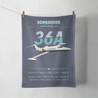 Thumbnail for Bombardier Learjet 36A design on navy blue towel