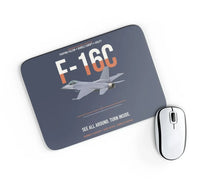 Thumbnail for F-16C Fighting Falcon See All Around Turn Inside design on navy blue rectangle mouse pad