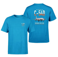 Thumbnail for C-54D Skymaster design on turquoise double-side t-shirt, double-side print