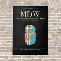 Thumbnail for Chicago Midway International Airport MDW - Canvas Framed - Black