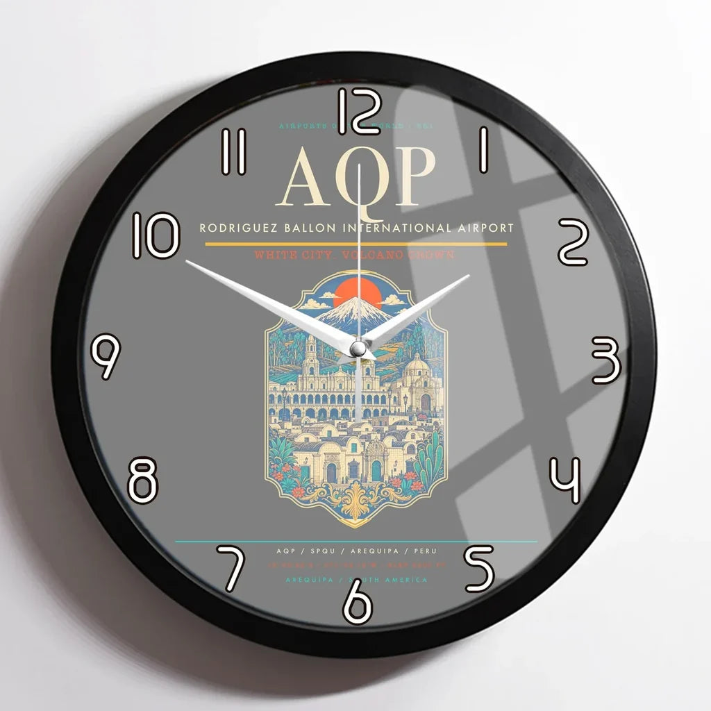Rodriguez Ballon International Airport AQP Wall-Clock Framed - Gray