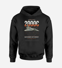 Thumbnail for Dassault Mirage 2000C RDI design on black double-side hoodie, single-side print