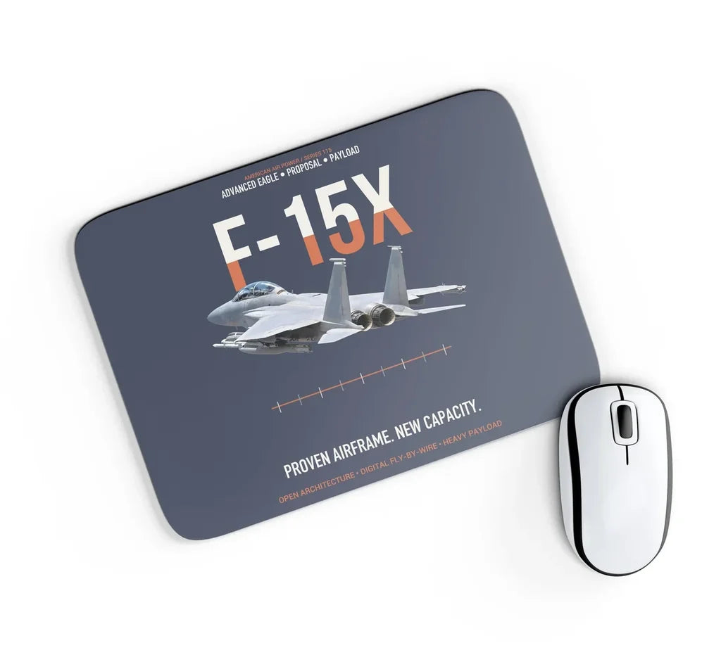 F-15X Advanced Eagle Proposal Proven Airframe New Capacity design on navy blue rectangle mouse pad