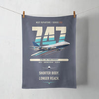 Thumbnail for Boeing 747SP design on navy blue towel