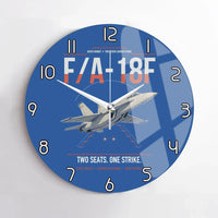 Thumbnail for F-A-18F Super Hornet design on blue no frame wall clock