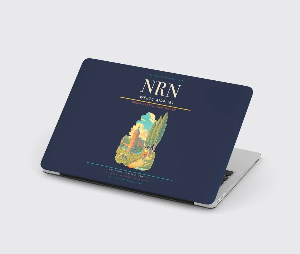 Weeze Airport (NRN) design on navy blue MacBook case