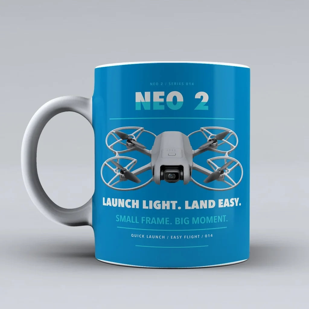 Neo 2 Mug design on turquoise dji