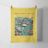 Thumbnail for VINTAGE G4059 - The Harbor Circle - Designed Towels design on yellow
