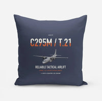 Thumbnail for Airbus C295M T.21 design on navy blue pillow