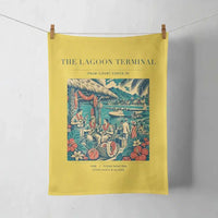 Thumbnail for VINTAGE G4057 - The Lagoon Terminal - Designed Towels design on yellow