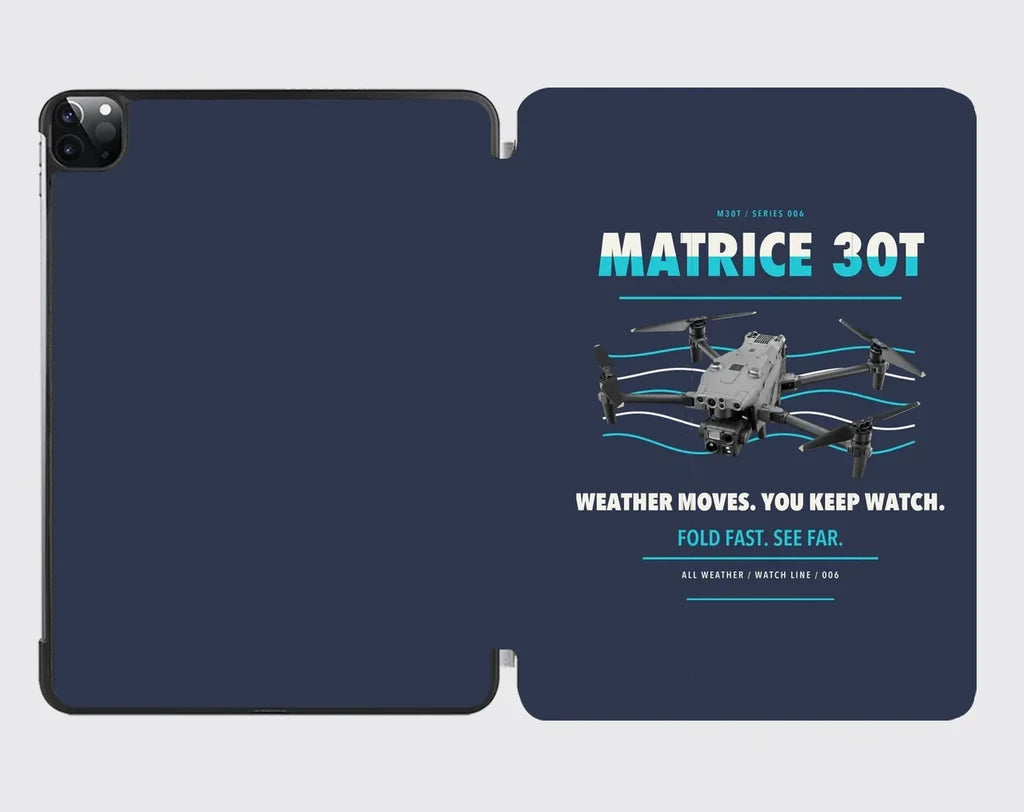 DJI Matrice 30T design on navy blue ipad tablet case