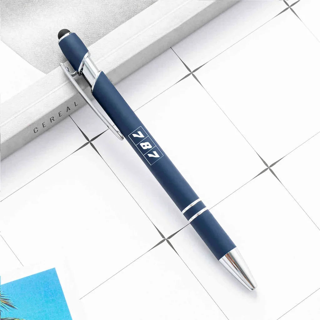 Flat Colourful 787 touch pen - navy blue