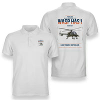 Thumbnail for Westland Wasp HAS1 design on white double-side polo t-shirt, double-side print