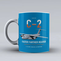 Thumbnail for Kawasaki C-2 design on turquoise ceramic mug, double-side print