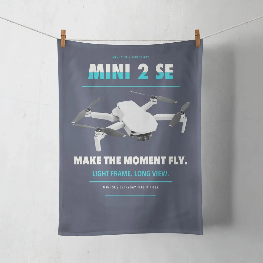 DJI Mini 2 SE design on navy blue towel