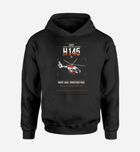 Thumbnail for Airbus H145 D3 design on black double-side hoodie, single-side print