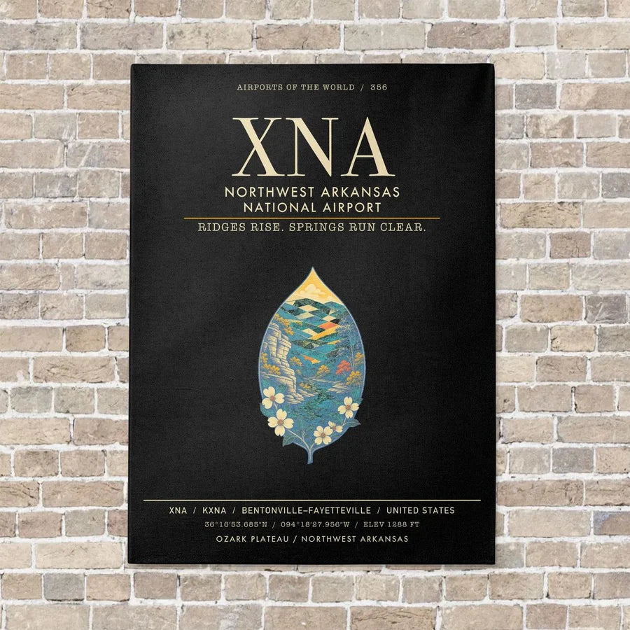 Northwest Arkansas National Airport XNA - Canvas Framed - Black