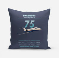 Thumbnail for Bombardier Learjet 75 Liberty design on navy blue pillow