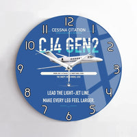 Thumbnail for Cessna Citation CJ4 Gen2 design on blue no frame wall clock