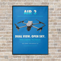 Thumbnail for DJI Air 3 vertical canvas print - framed - turquoise background