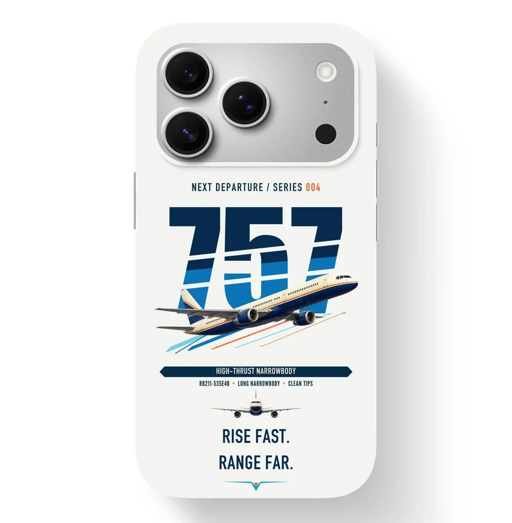 Boeing 757-200 design on white magsafe iphone case