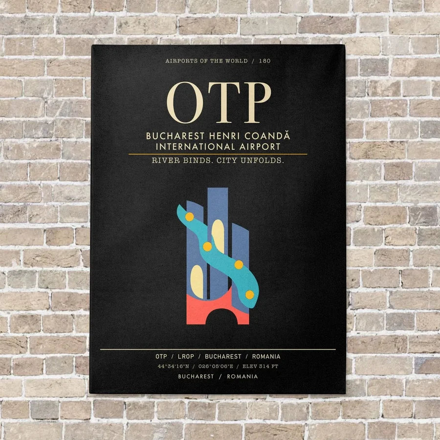 Bucharest Henri Coanda International Airport OTP - Canvas Framed - Black