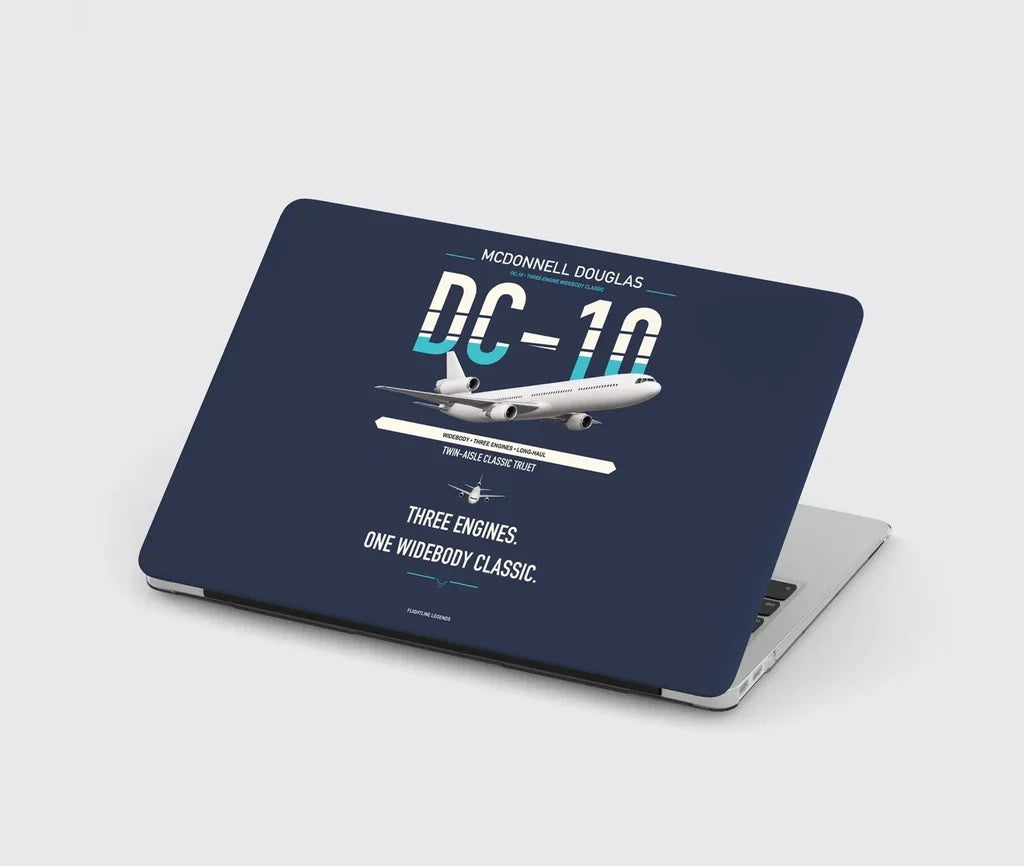 McDonnell Douglas DC-10 design on navy blue MacBook case