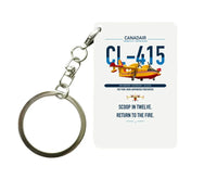 Thumbnail for Canadair CL-415 design on white designed key chain, double-side print