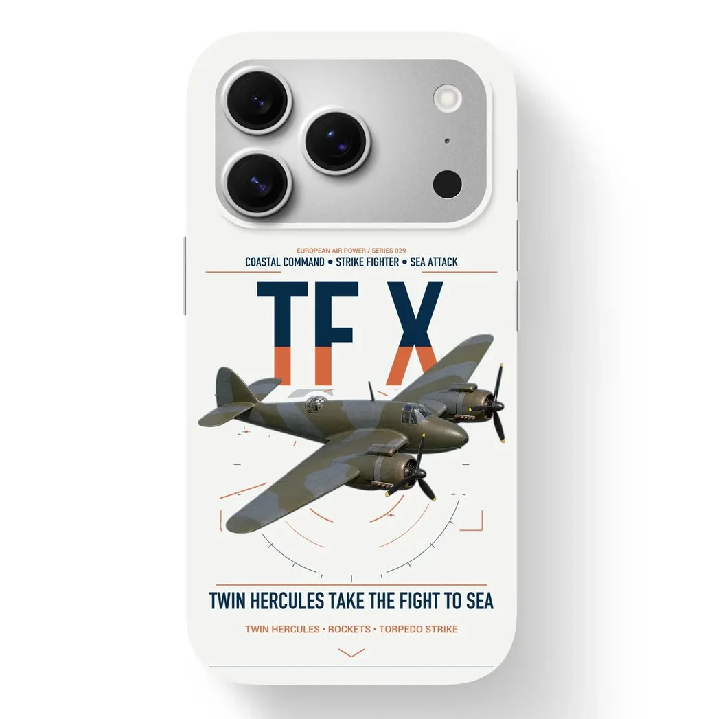 Bristol Beaufighter TF X design on white magsafe iphone case, for iPhone 17 Pro