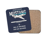Thumbnail for Cessna Citation Mustang design on navy blue 1 piece coaster