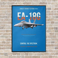 Thumbnail for EA-18G Growler Control The Spectrum vertical canvas print - framed - turquoise background