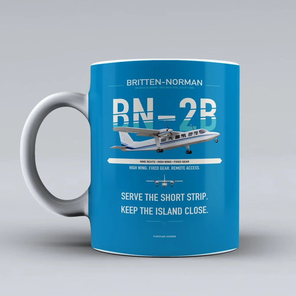 BN-2B-26 Islander Mug design on turquoise britten norman