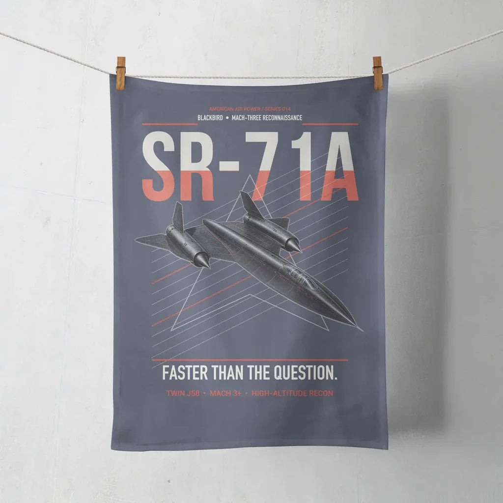 SR-71A Blackbird design on navy blue towel