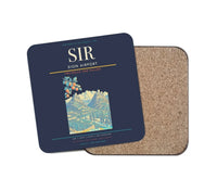 Thumbnail for Sion Airport (SIR) design on navy blue 1 piece coaster