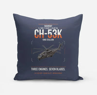 Thumbnail for Sikorsky CH-53K King Stallion design on navy blue pillow