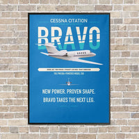 Thumbnail for Cessna Citation Bravo vertical canvas print - framed - turquoise background