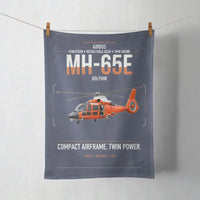 Thumbnail for Airbus MH-65E Dolphin design on navy blue towel