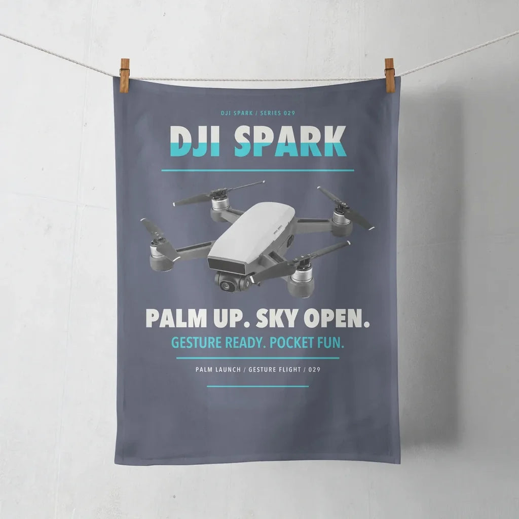 DJI Spark design on navy blue towel