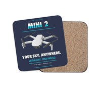 Thumbnail for DJI Mini 2 design on navy blue 1 piece coaster