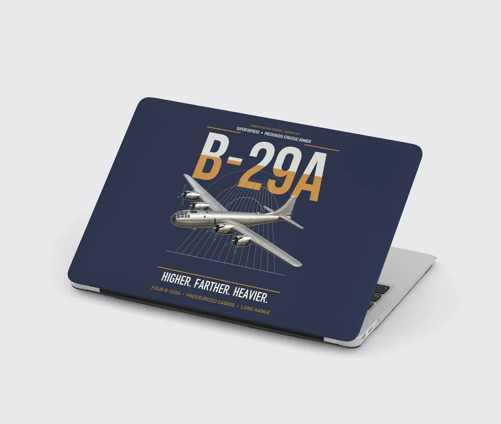 B-29A Superfortress design on navy blue MacBook case