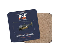 Thumbnail for Robinson R66 design on navy blue 1 piece coaster