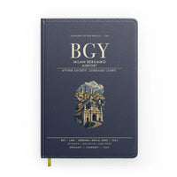 Thumbnail for Milan Bergamo Airport (BGY) design on navy blue notebook