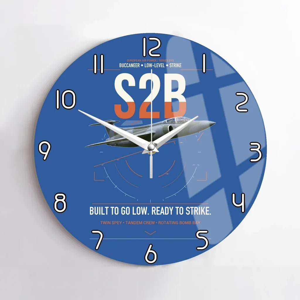 Blackburn Buccaneer S2B design on blue no frame wall clock