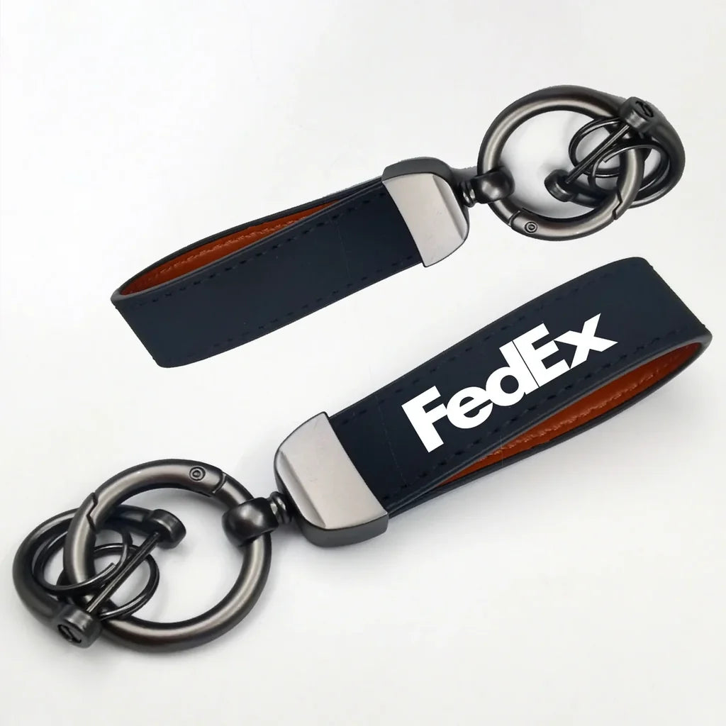 FedEx Horseshoe Buckle key chain in navy blue
